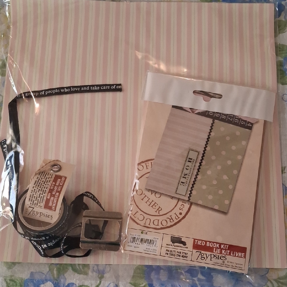 7 GYPSIES Pink Stripe Tied Book Kit